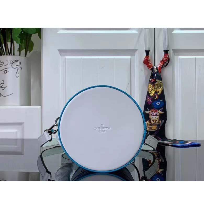 Louis Vuitton LV Unisex Paint Can Lagoon Coated Canvas Cowhide Leather