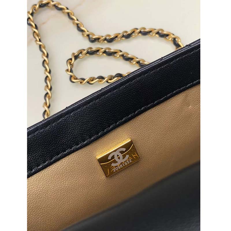 Chanel Women Mini Flap Bag Calfskin Gold-Tone Metal Ball Black
