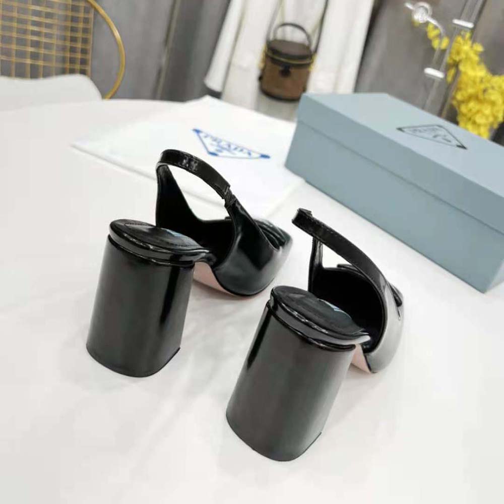 Prada Women Patent Leather Sling-Back Pumps