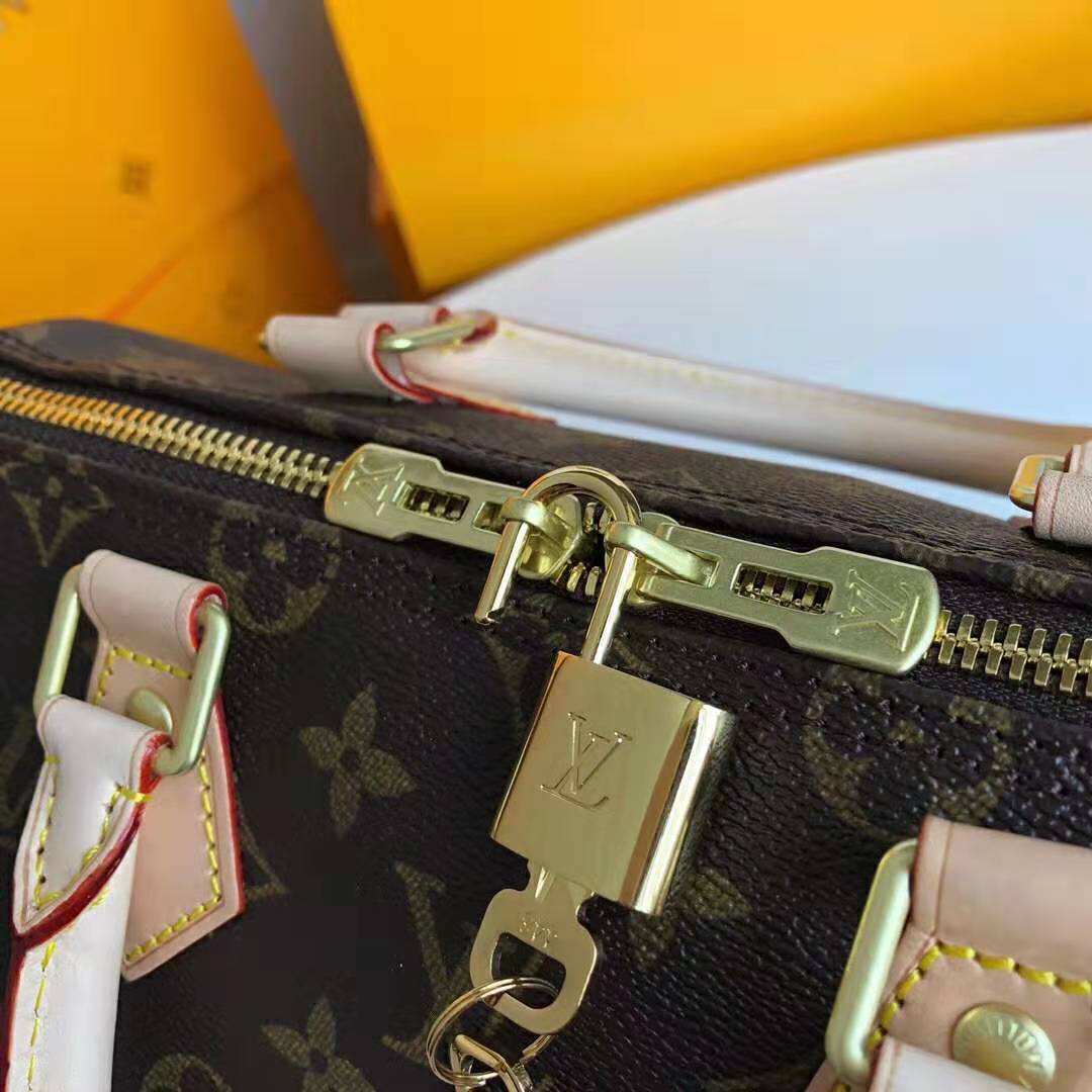 Louis Vuitton LV Women Speedy 25 Bag in Monogram Coated Canvas-Brown