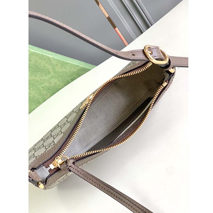 Gucci Women Ophidia Small Handbag Beige Ebony GG Supreme Canvas Double G