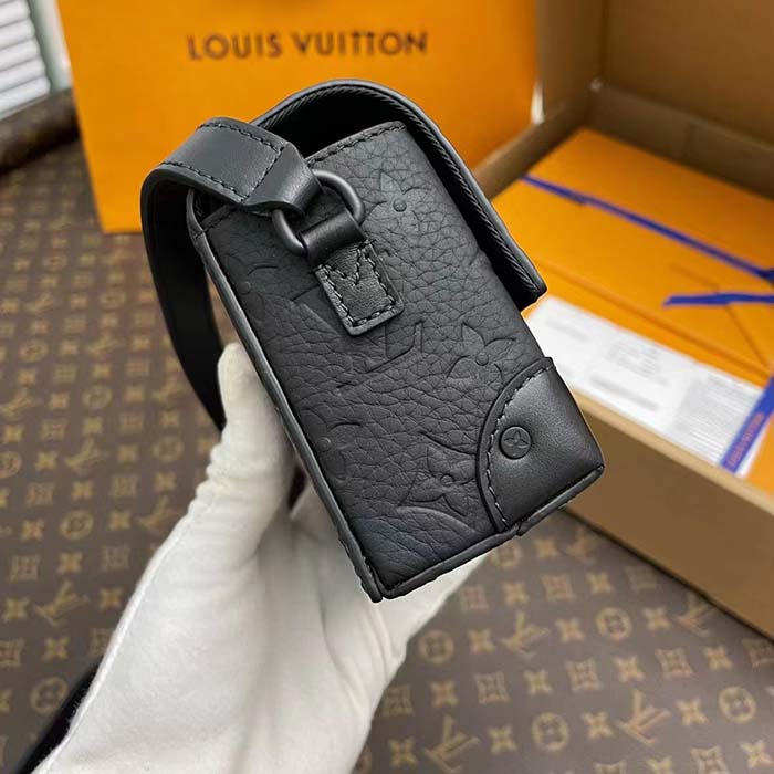 Louis Vuitton LV Unisex Steamer Wearable Wallet Black Embossed Cowhide Leather
