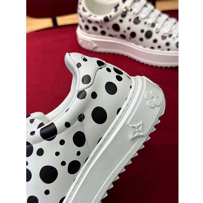 Louis Vuitton Women LV x YK Time Out Sneaker White Printed Calf Leather Monogram Flowers