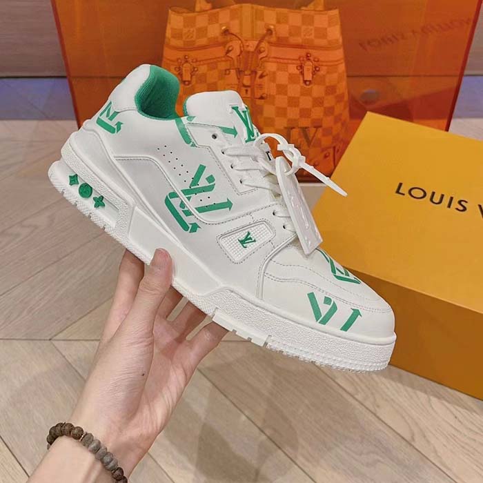 Louis Vuitton Unisex LV Trainer Sneaker Green Mix of Sustainable Materials