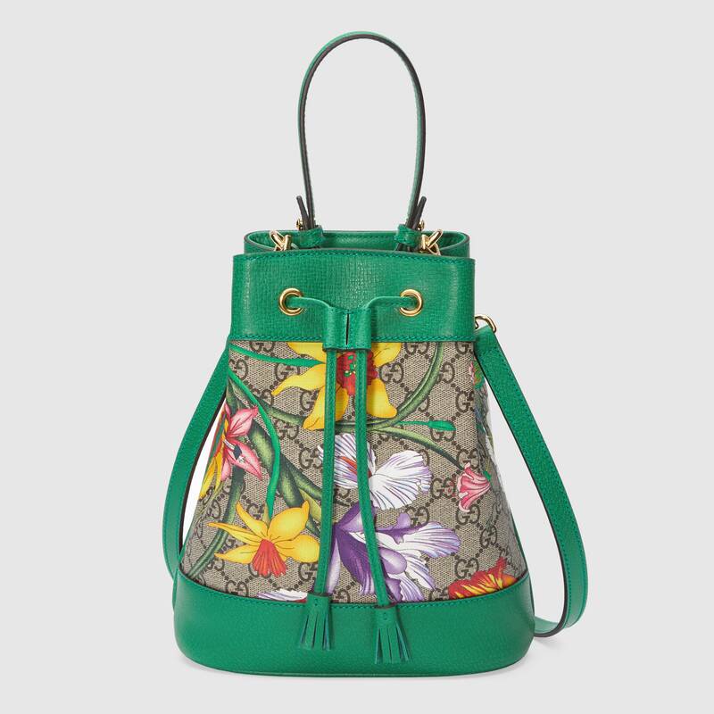 Gucci GG Women Ophidia GG Flora Small Bucket Bag