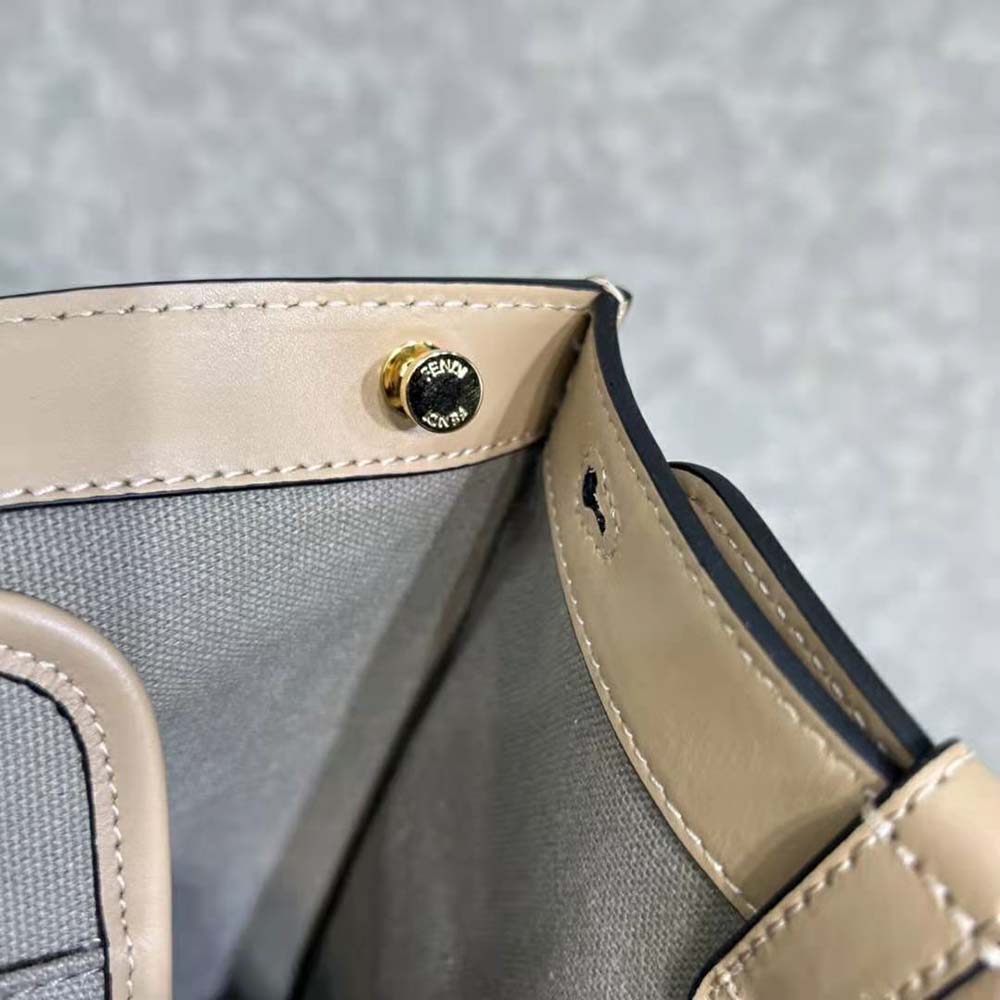 Fendi Women Medium Peekaboo X-Tote Gray Canvas Bag