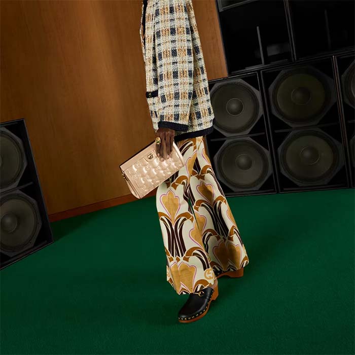 Gucci Women GG Matelassé Leather Small Bag Beige Double G