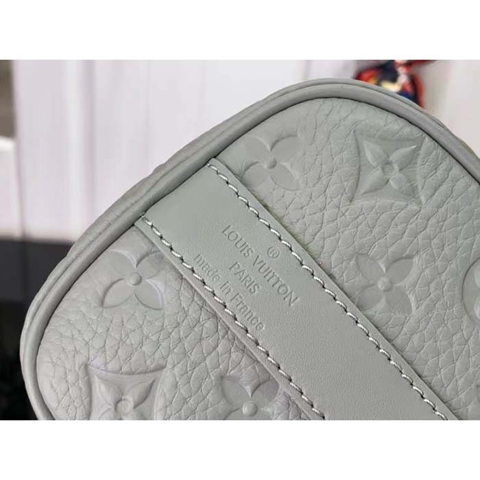 Louis Vuitton LV Unisex Keepall Bandoulière 25 Mineral Gray Embossed Taurillon Monogram Cowhide Leather