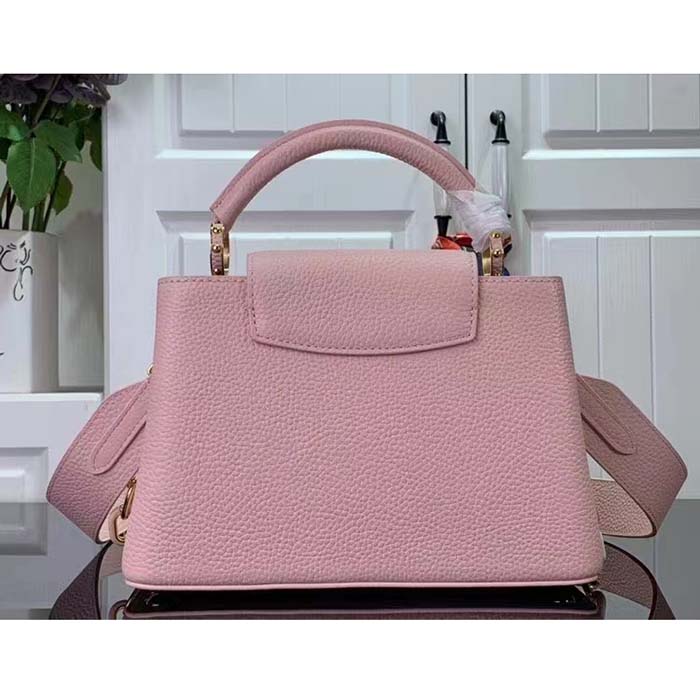 Louis Vuitton LV Women Capucines BB Handbag Jasmine Pink Taurillon Leather