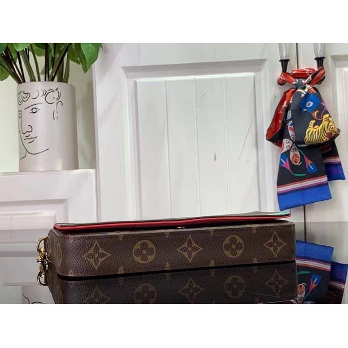 Louis Vuitton LV Women Félicie Pochette Dragon Fruit Pink Monogram Coated Canvas