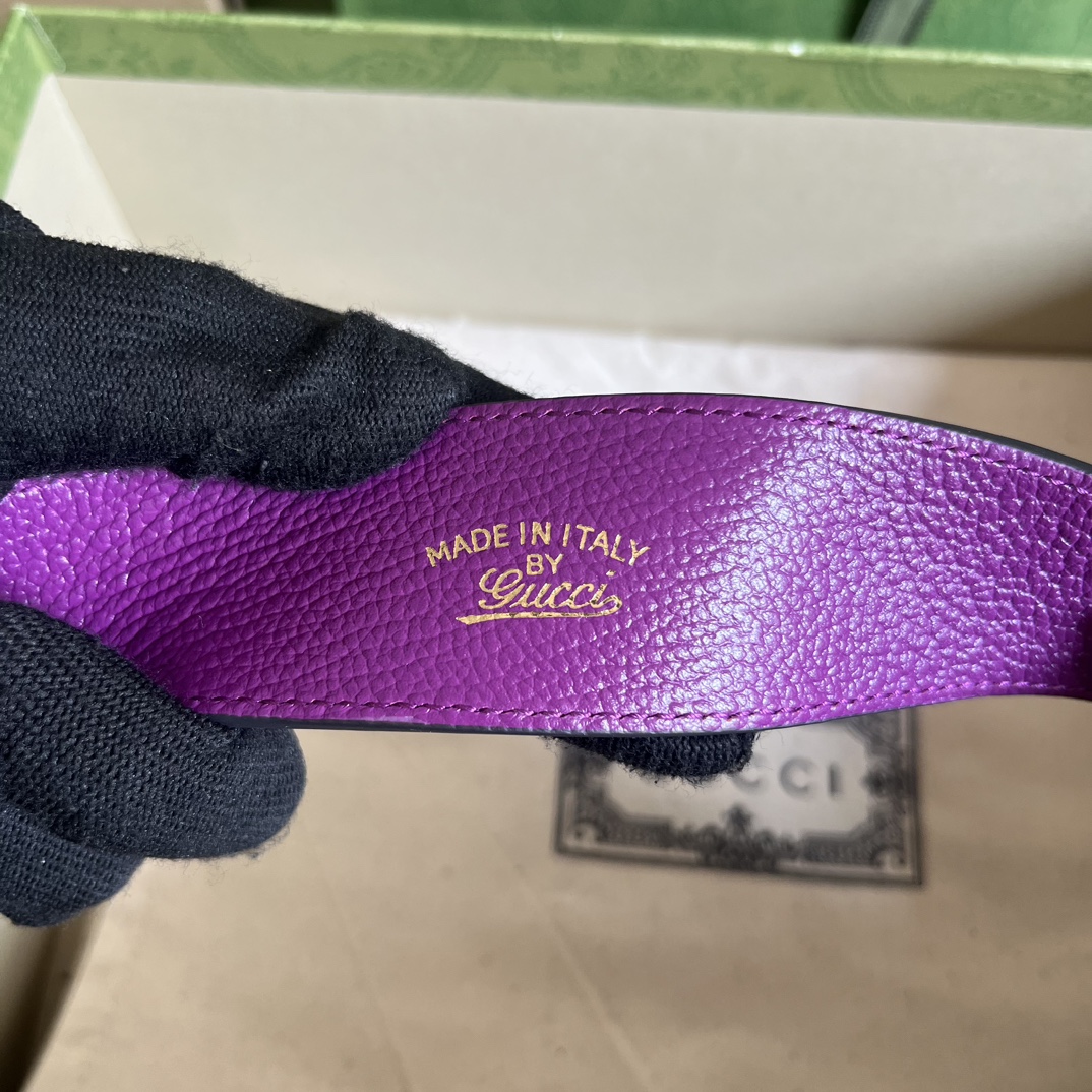 Gucci Women GG Aphrodite Mini Shoulder Bag Double G Purple Soft Leather
