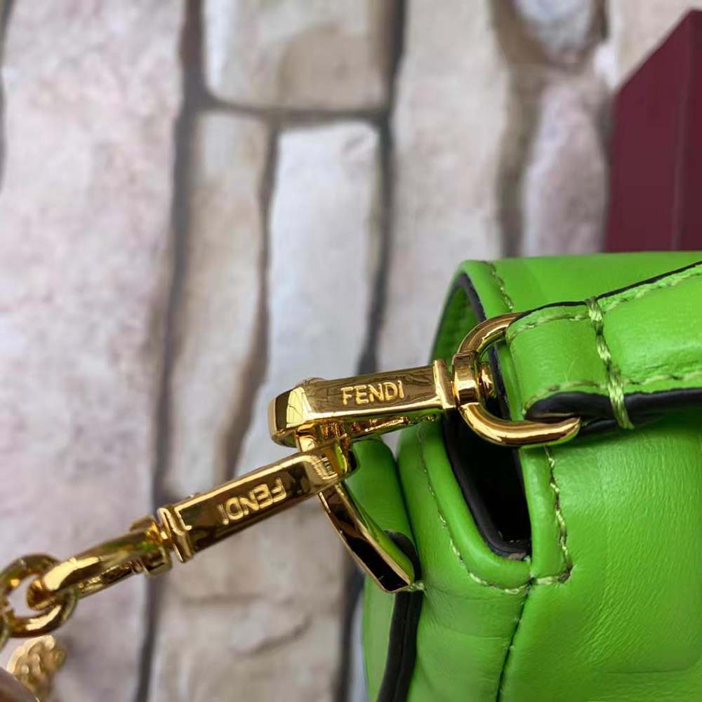 Fendi Women Baguette Soft Nappa Leather Bag-Green