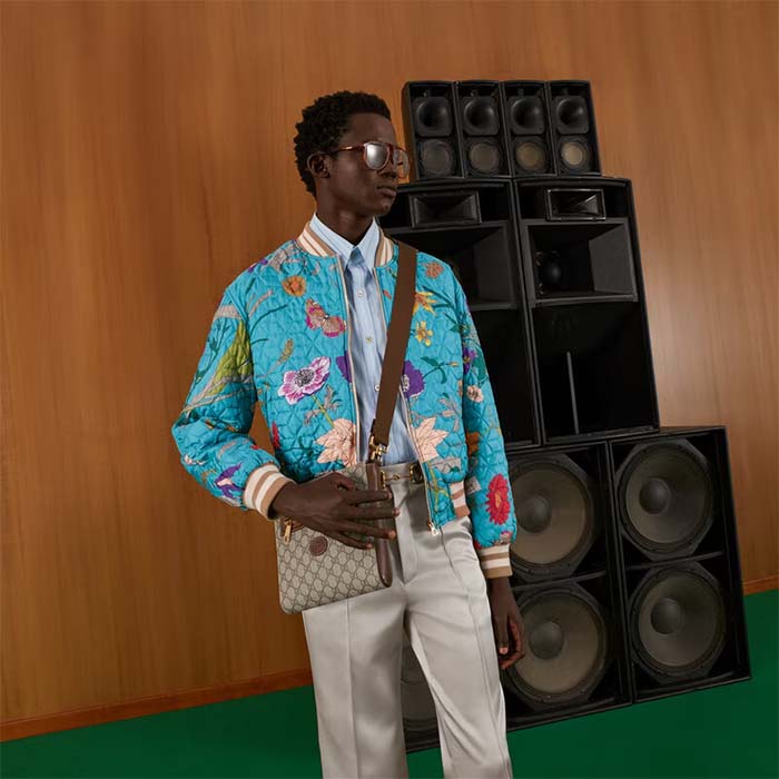 Gucci Unisex GG Supreme Messenger Bag Beige Ebony GG Supreme Canvas