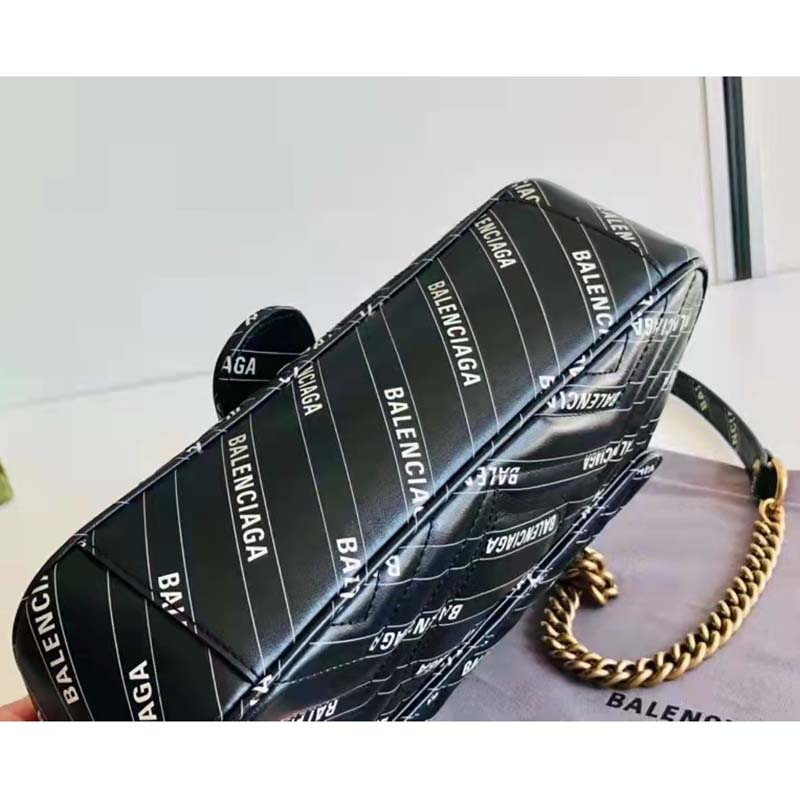 Gucci Women The Hacker Project Small Dionysus Bag Black Balenciaga Print Black Leather