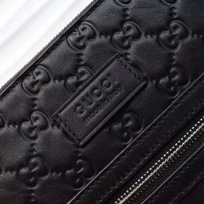 Gucci GG Unisex Gucci Signature Messenger Black Gucci Signature Leather