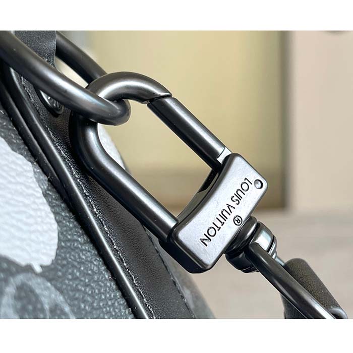 Louis Vuitton LV Unisex LV x YK Bandoulière Keepall 25 Black Silver Monogram Eclipse Coated Canvas