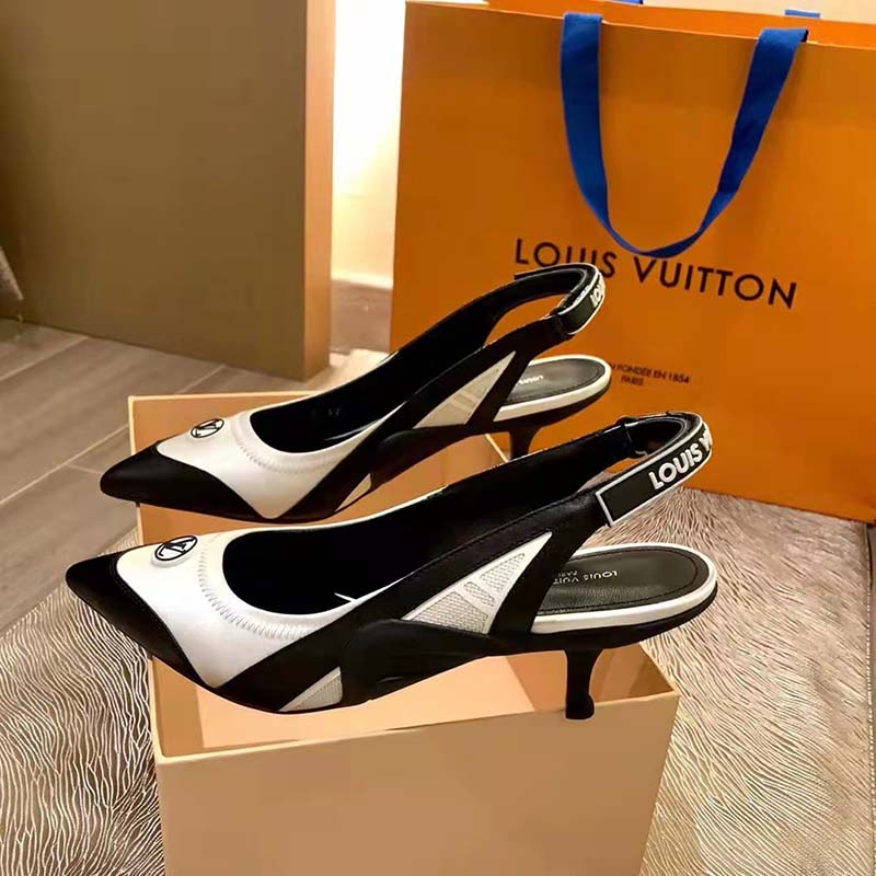 Louis Vuitton Women Archlight Slingback Pump White Technical Satin Calf Leather