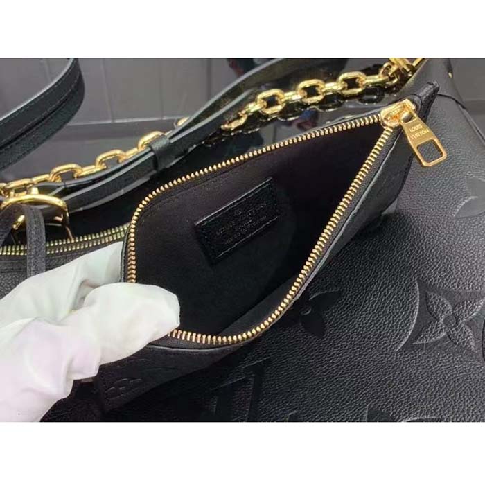Louis Vuitton LV Women Loop Hobo Black Monogram Empreinte Embossed Grained Cowhide Leather