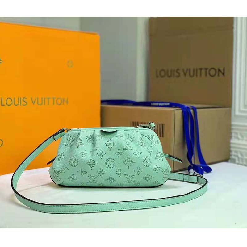 Louis Vuitton LV Women Scala Mini Pouch Green Mahina Perforated Calf Leather