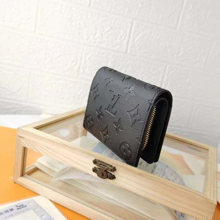 Louis Vuitton LV Unisex Cléa Wallet Black Embossed Supple Grained Cowhide Leather