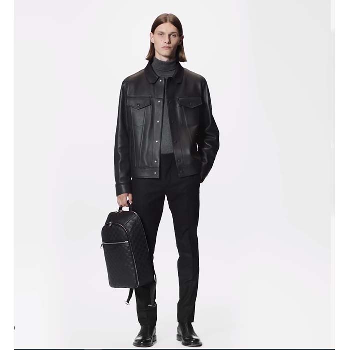 Louis Vuitton LV Unisex Michael Backpack NV2 Damier Infini Onyx Cowhide Leather