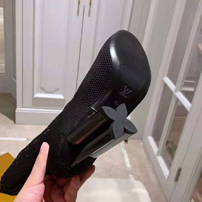 Louis Vuitton LV Women Silhouette Ankle Boot in Monogram-Embroidered Fabric-Black