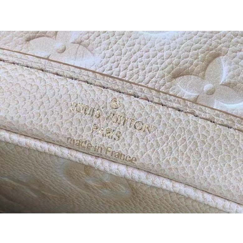 Louis Vuitton LV Women Nano Noé Bucket Bag Beige Monogram Embossed Supple Grained Cowhide