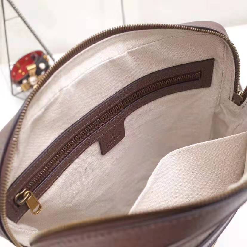 Gucci GG Men Ophidia GG Small Messenger Bag in Beige/Ebony Soft GG Supreme Canvas