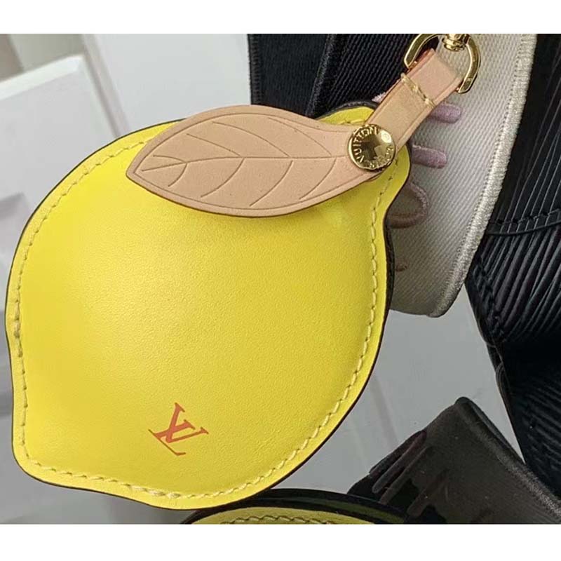 Louis Vuitton LV Women Twist MM Lemon Handbag Black Epi Grained Cowhide