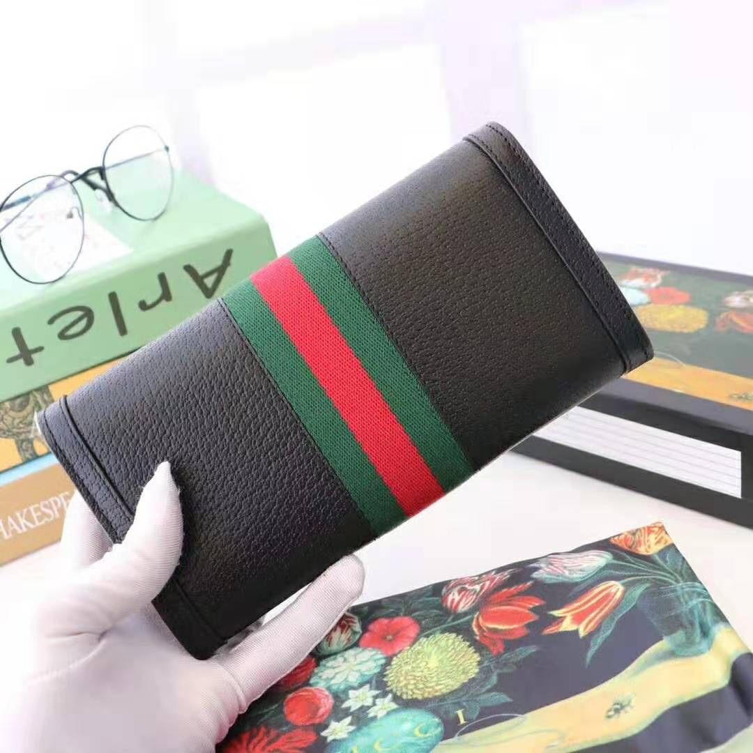 Gucci GG Unisex Ophidia Continental Wallet in Black Leather