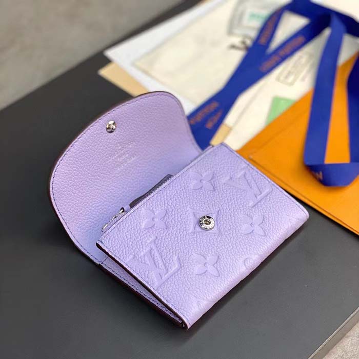 Louis Vuitton LV Unisex Rosalie Coin Purse Purple Monogram Empreinte Embossed Supple Grained Cowhide Leather