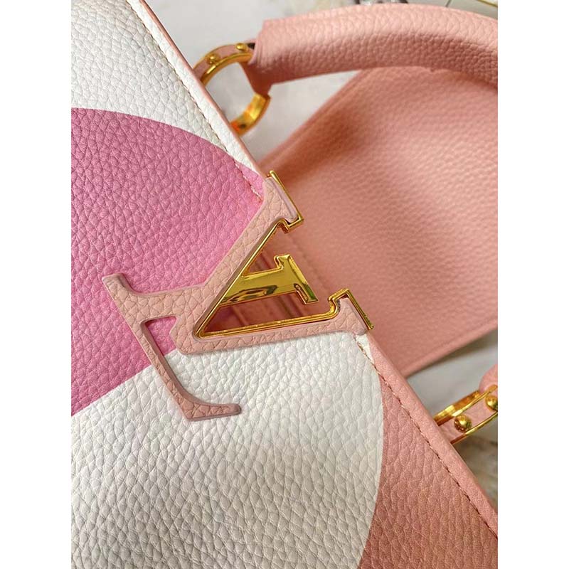 Louis Vuitton LV Women Capucines BB Pink Crème Taurillon Cowhide Leather