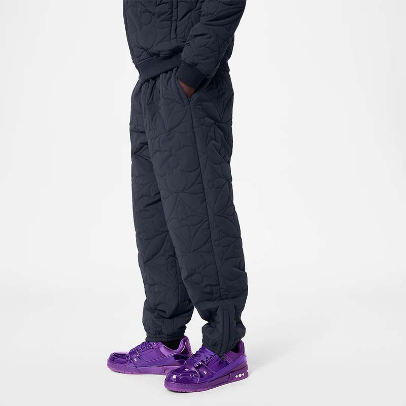 Louis Vuitton LV Unisex Trainer Sneaker Purple Metallic Canvas Rubber Outsole Monogram Flowers