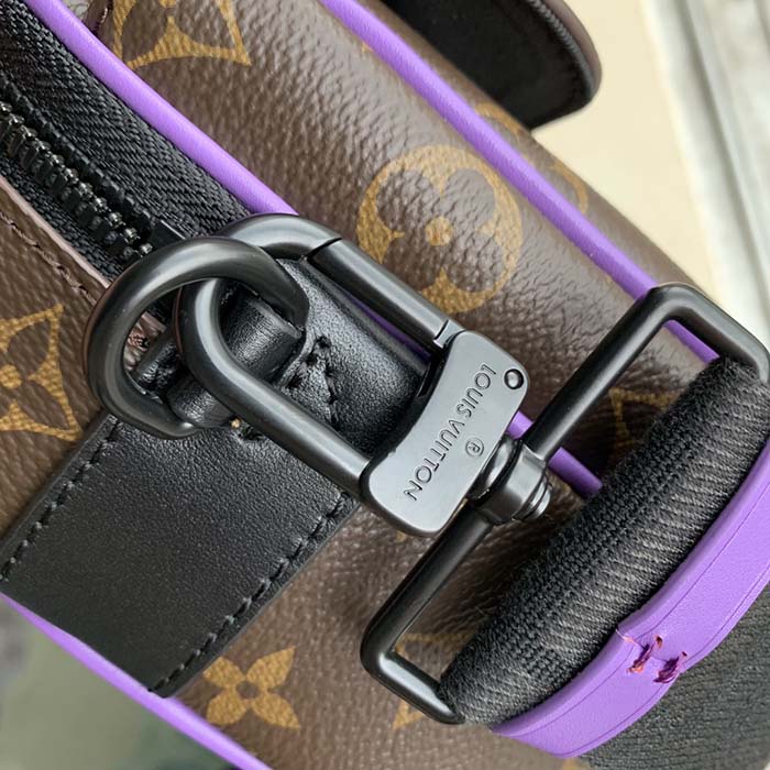 Louis Vuitton LV Unisex S Lock Sling Bag Purple Monogram Macassar Coated Canvas
