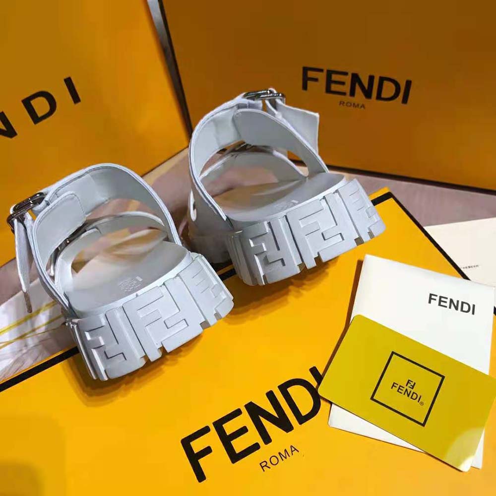 Fendi Women Sandals White Fabric Sandals