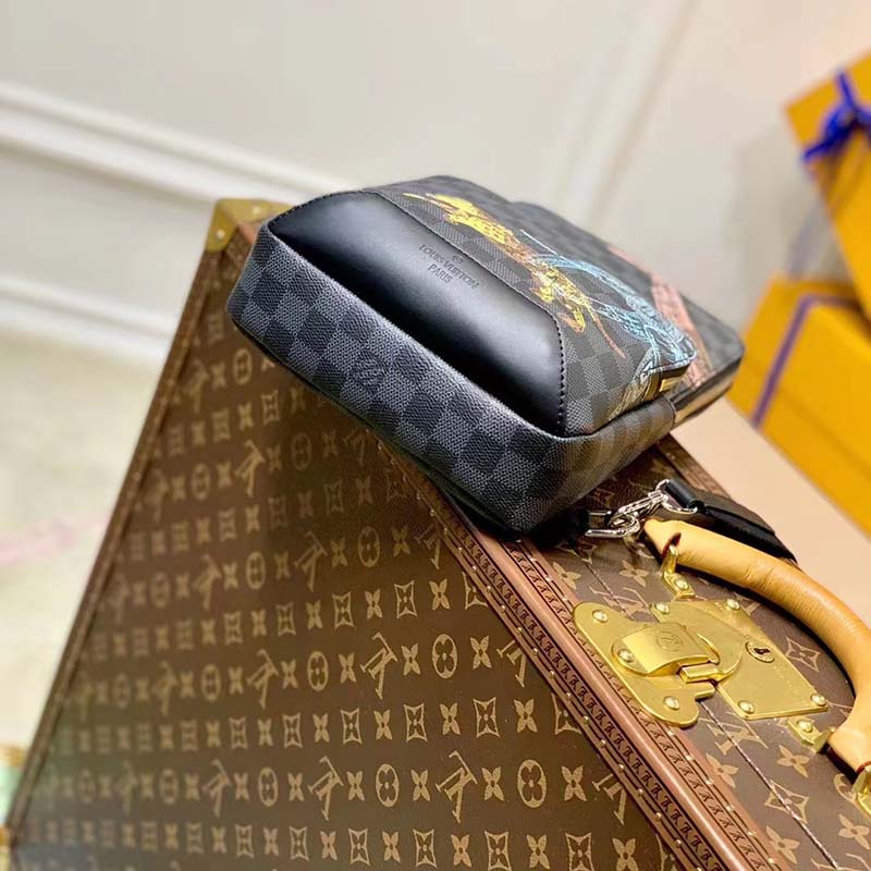 Louis Vuitton LV Unisex Avenue Sling Bag Damier Graphite Coated Canvas