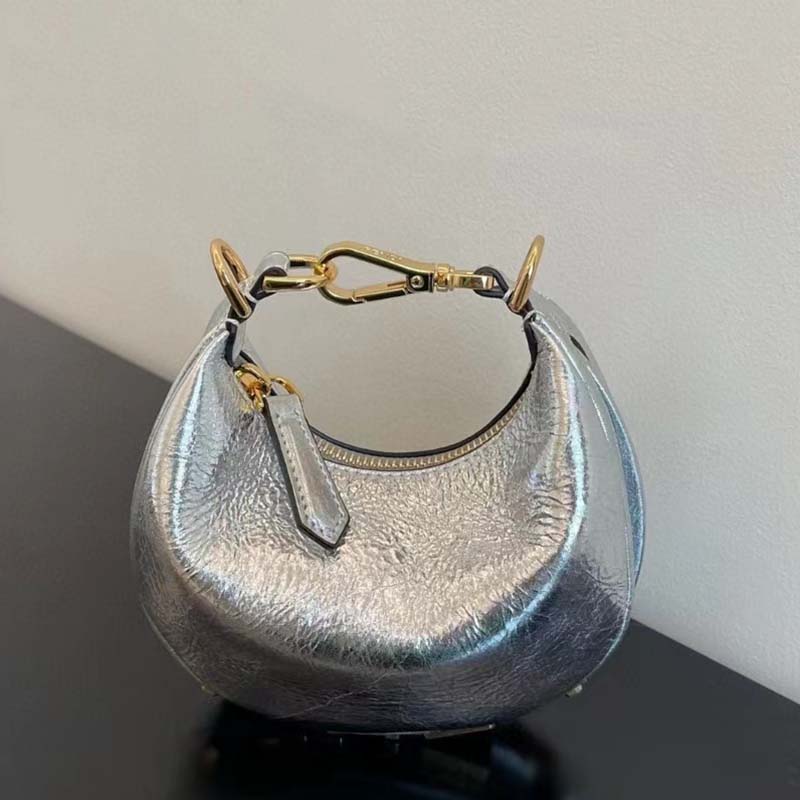 Fendi Women FF Fendigraphy Silver Leather Charm