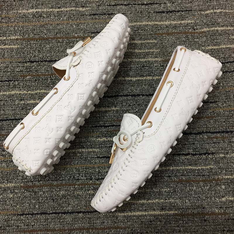 Louis Vuitton Unisex LV Arizona Moccasin White Monogram Canvas Tubular Construction