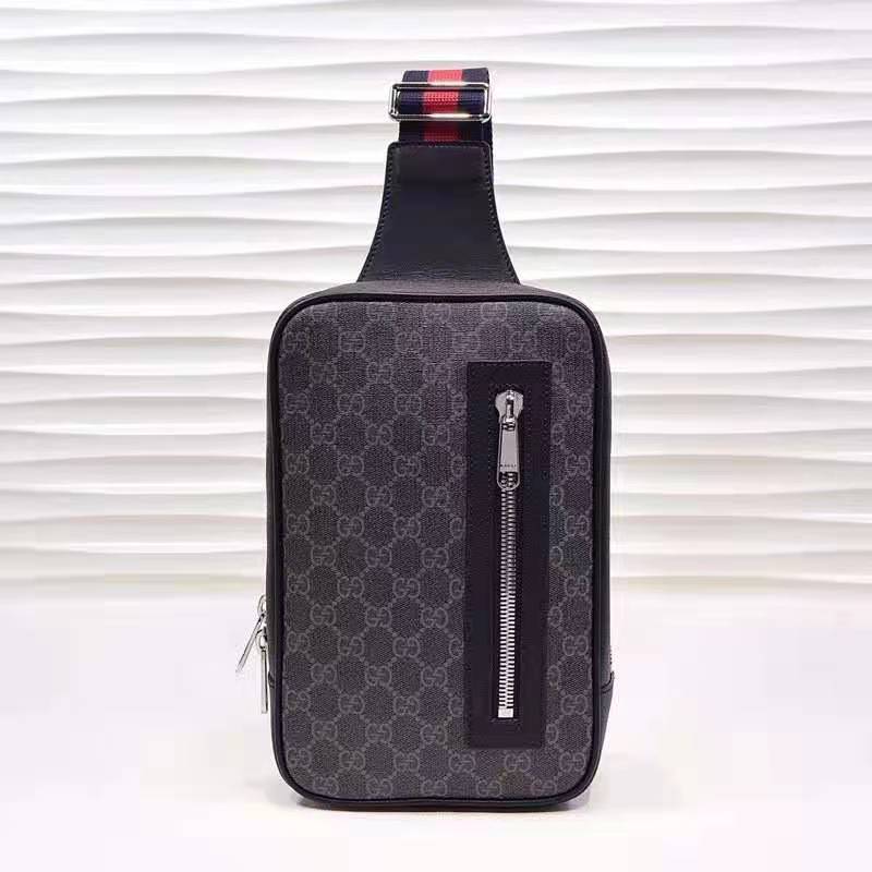 Gucci GG Unisex GG Black Belt Bag Black Grey Soft GG Supreme
