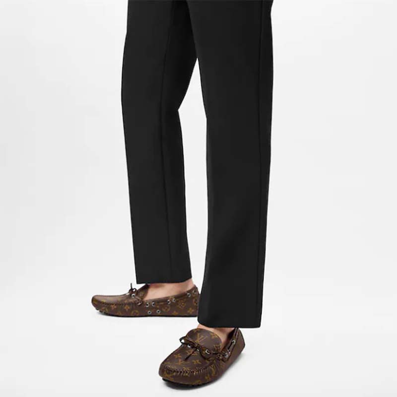 Louis Vuitton LV Men Arizona Mocassin Brown Monogram Canvas Tubular Construction