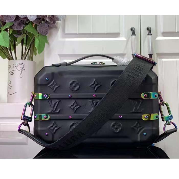 Louis Vuitton LV Unisex Future Trunk Black Calf Leather Double Zip Closure