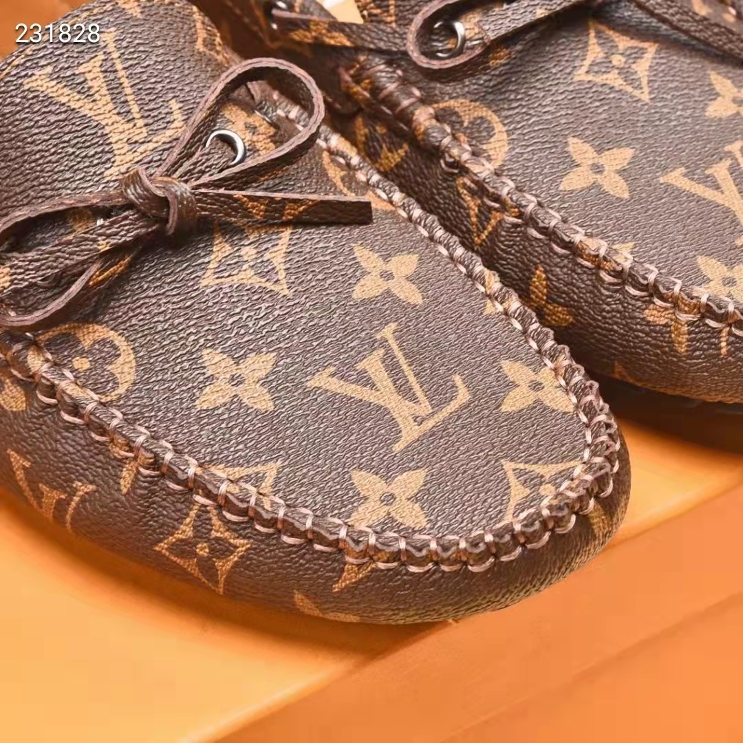 Louis Vuitton LV Men Arizona Mocassin Brown Monogram Canvas Tubular Construction