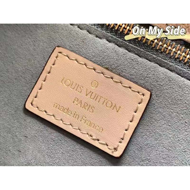 Louis Vuitton LV Women On My Side MM Tote Greige Calfskin Monogram Canvas