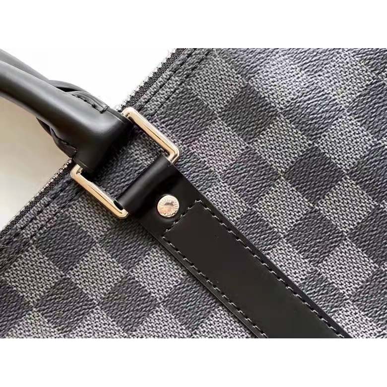 Louis Vuitton LV Unisex Keepall Bandoulière 55 Travel Bag Grey Damier Graphite Canvas