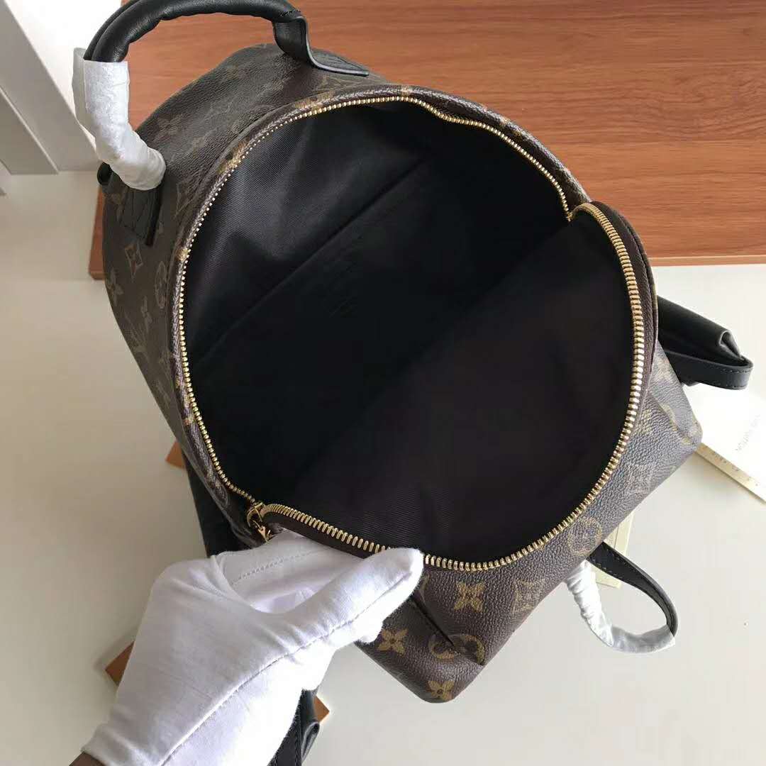 Louis Vuitton LV Unisex Palm Springs PM Backpack in Monogram Coated Canvas-Brown