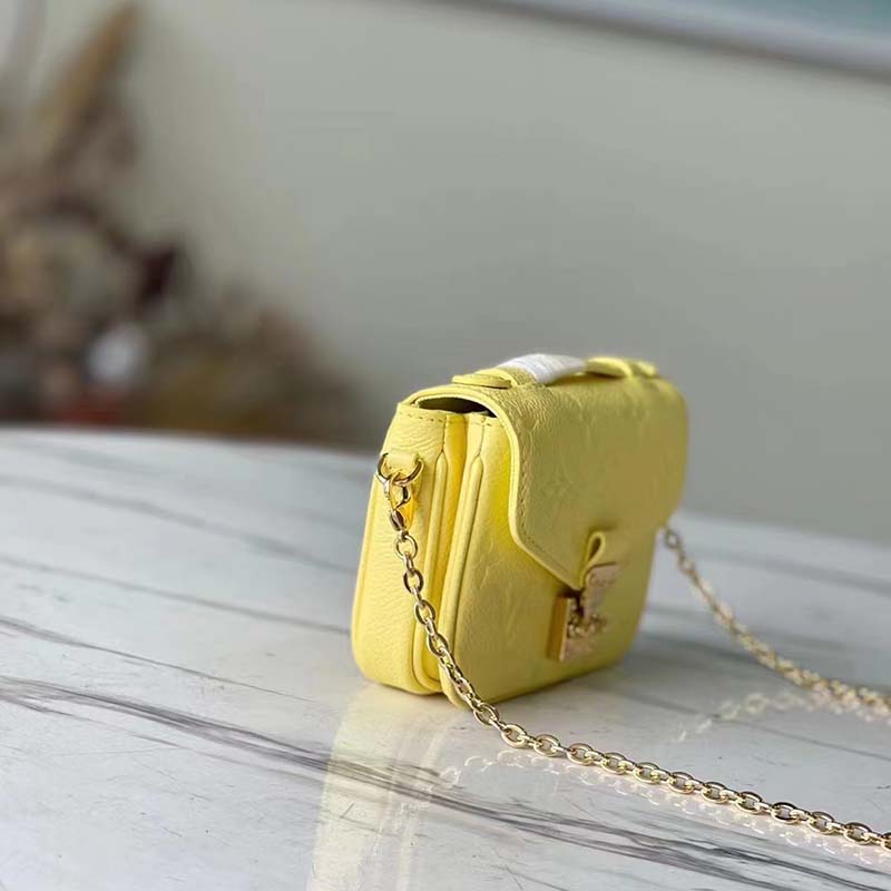 Louis Vuitton LV Women Micro Métis Yellow Monogram Empreinte Embossed Supple Grained Cowhide