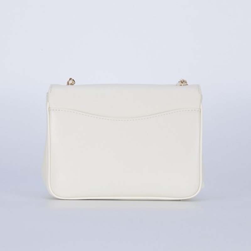 Chanel Women Large Double C Gold Chain Cross Body Flap Bag-White