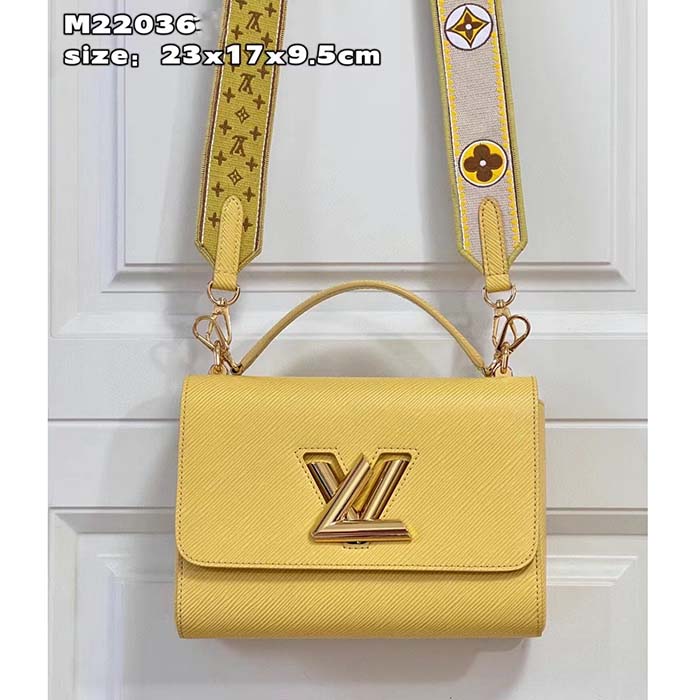 Louis Vuitton LV Women Twist MM Yellow Epi Grained Leather