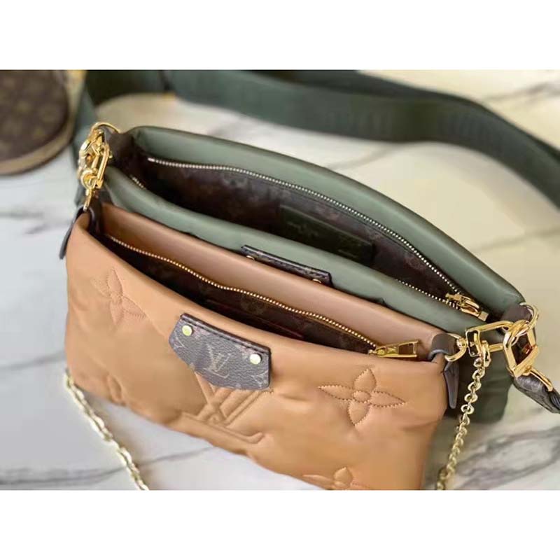 Louis Vuitton LV Unisex Maxi Multi Pochette Accessoires Handbag Green Beige
