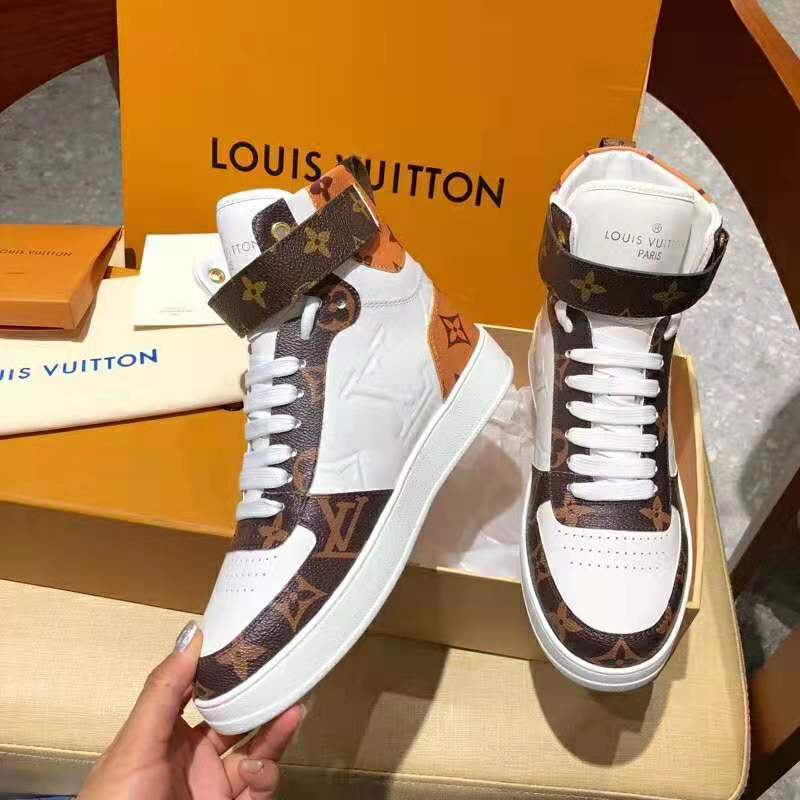 Louis Vuitton LV Unisex Boombox Sneaker Boot in Embossed Lamb Leather-Brown